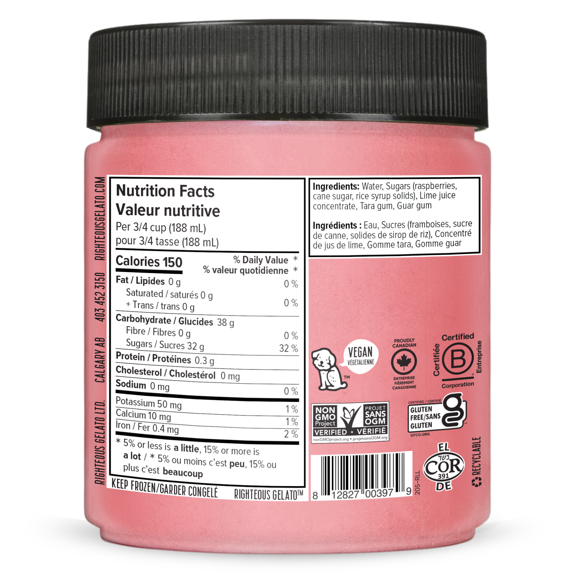 Dig Raspberry Lime Dairy Free Raspberry Lime Sorbetto – Righteous Gelato