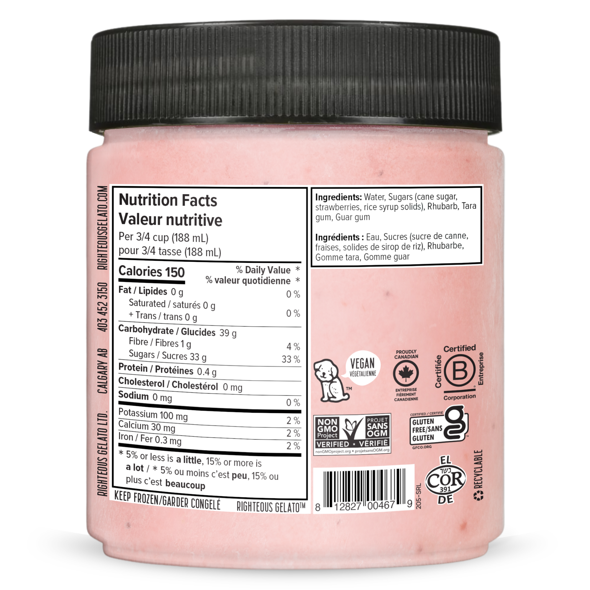 Dairy Free Strawberry Rhubarb Sorbetto – Righteous Gelato